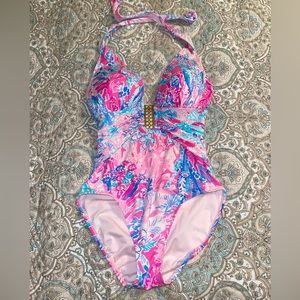 Lilly Pulitzer Lanai Halter One Piece Swimsuit